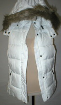 New NWT Womens XS Banana Republic Faux Fur Hooded Vest White Removeable Sherpa  - £133.57 GBP