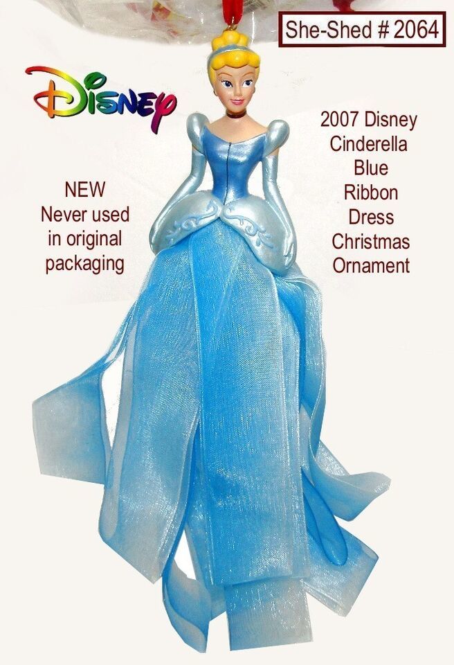 Primary image for Disney Ornament Cinderella Blue Ribbon Dress 2007 Holiday Christmas Ornament
