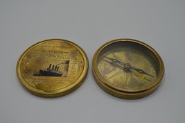 Brass Sinking of the Titanic Navigation Pocket Compass New York Times News - £19.02 GBP