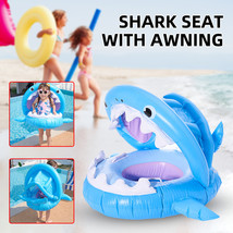 Inflatable Swimming Ring For Kids With Awning Shark Seat Ring Baby Float For Swi - £23.17 GBP