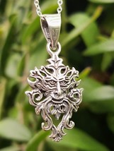 Greenman Pendant 925 Sterling Silver Man of the Woods Necklace Jewellery &amp; Boxed - £25.85 GBP
