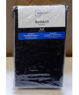 Bedskirt Full Size Black Mainstays 14&quot; Drop Fits 54&quot; x 76&quot; Mattress NIB ... - £5.98 GBP