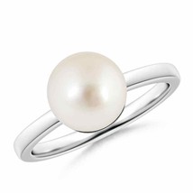 ANGARA 9mm South Sea Pearl Solitaire Ring in Sterling Silver for Women, Girls - £187.67 GBP+
