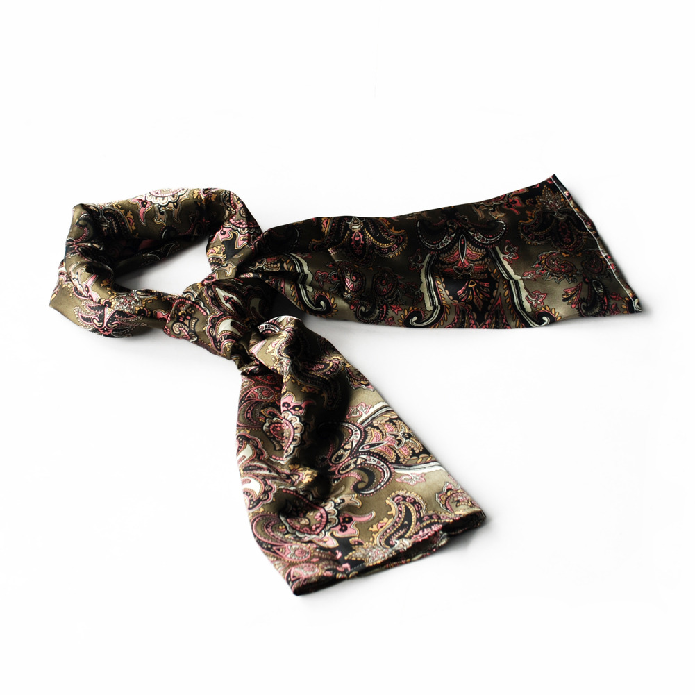 Brown Paisley Patterns Revitalized Style Scarf(Small)