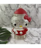 Hello Kitty Vintage Candy Jar 3D Shaped Clear Plastic Red Japan Large Sa... - $530.60 MXN