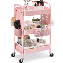 Utility 3 Tier Rolling Tool Cart With Wheels Storage Kitchen Trolley Shelf - $68.23+