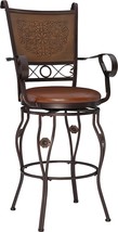 Big And Tall Copper Stamped Back Barstool With Arms By Powell Company, Bronze. - £99.81 GBP