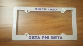 Zeta Phi Beta Sorority Plastic License Plate Frame - £11.75 GBP