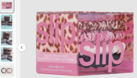 pack Slip Pure Silk Skinny Scrunchies 4 ea Leopard Pink Black White Ties - $28.68