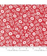 Cotton 30&#39;s Playtime McCray Flowers Floral Red Fabric Print by Yard D139.35 - €13,84 EUR