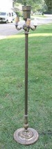 Original Antique Brass Floor Lamp 3-Arm Torchiere 54&quot; - £119.52 GBP