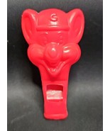 Chuck E Cheese Whistle Red Plastic Ticket Prize Toy Mouse Rat Mascot Sou... - $14.26