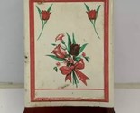 Vintage 1940s Metal Tin Enamelware Matchbox Stick Holder Red Rose Flowers - $19.79