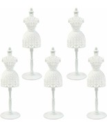 Doll Dress Forms 5-Pack Cloth Gown Plastic Mannequin Display Support Holder - £11.65 GBP