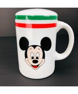 Disney Gourmet Mickey Mouse White Porcelain Cheese Shaker Red Green - £17.02 GBP