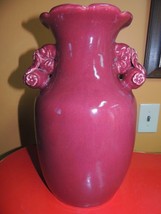 Chinese 13&quot; Vase Oxblood pomegranate handles RED Sang de Boeuf lamp dril... - $1,490.48 MXN