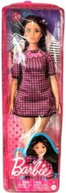 Barbie Fashionistas Doll #188 With Black &amp; Pink Checkered Dress Curvy Shape New - $8.00