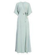 Reformation Winslow draped wrap Long Maxi dress MEDIUM M celadon short s... - £99.30 GBP