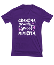 Grandma T Shirt Grandma Grams Sweet Mimicita Purple-V-Tee - £17.50 GBP