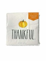 Rae Dunn THANKFUL Paper Napkins with Pumpkin 40 count, 13&quot;x 13&quot; - £15.79 GBP