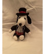 Vintage Snoopy Tuxedo Peanuts Dog Stuffed Plush Windbreaker Red Black White - $94.64 MXN