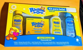 KIT RICITOS DE ORO SHAMPOO†CREMA†COLONIA†JABON BEBE C/MANZANILLA † BABY SET - £11.49 GBP