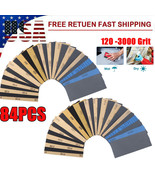 84Pcs Wet Dry Sandpaper 400 600 800 1000 1500 2000 2500 3000 Grit Assort... - $33.99