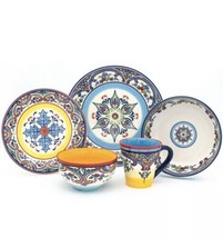 Zanzibar 20 Piece Stoneware Dinnerware Set, Euro Ceramica Collection, Dining Set - £77.32 GBP