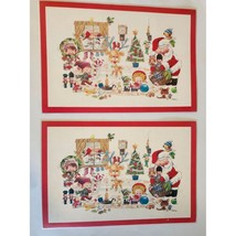 Giordano Christmas Holiday Double Sided 2 Vinyl Placemats - £7.33 GBP