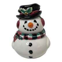 Vtg Fitz &amp; Floyd Essentials Salt &amp; Pepper Shakers Snowman Christmas Stac... - $14.00
