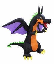 8 Foot Tall Halloween Inflatable Fire Wing Dragon LED Yard Garden Art Decoration - £84.64 GBP
