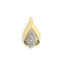 Vintage Diamond Cluster Teardrop Necklace Pendant 10K Yellow Gold, 1.62 ... - £309.90 GBP