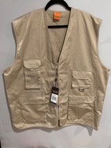 Khaki Hunting Fishing Shooting Vest- WORK-GUARD -NEW Vented Pockets Men’... - £20.17 GBP