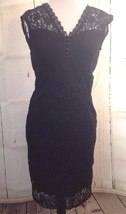 Joni Blair VTG Black Lace Knit Nylon WOMENS MISSES LBD DRESS ~SZ 5 - £15.43 GBP