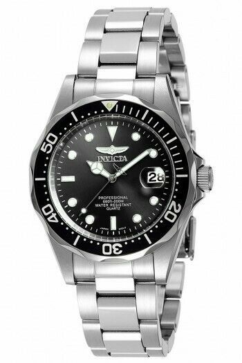 INVICTA PRO DIVER MEN&#39;S QUARTZ 37.5MM STAINLESS STEEL CASE BLACK DIAL - $263.00