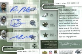 Marion Barber Darren Sproles Moats Signed Auto Ud 21/75 - £85.85 GBP
