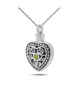 August w/ Peridot Sterling Silver Pendant/Necklace Funeral Cremation Urn - $122.16 CAD