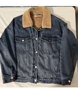 Anthropologie Pilcro Sherpa-Lined Denim Blue Jacket Women&#39;s Size Extra L... - $51.35 CAD