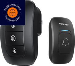 TECKNET Wireless Doorbell,Classroom Doorbells,Easy Installation,Adjustable...  - £14.76 GBP