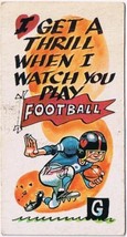 Vintage Sarcastic Valentine Card T.C.G. 1950s Play Football - $2.96