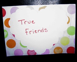 True Friends Dot Heart Card , Handcrafted scrap happy card - £3.95 GBP