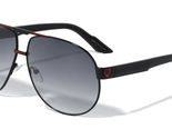 Dweebzilla Khan Classic Retro Sport Pilot Aviator Sunglasses (Black &amp; Re... - £11.50 GBP