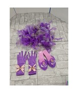 Girls Toddler Pretend Play Dress Up Set Purple Hues Tutu, Tangled Gloves... - $19.00