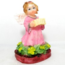 Singing Angel Easter Figurine Pink Girl w/ Wings 3.75&quot; - £14.30 GBP