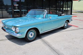 1964 Chevy Corvair blue convertible | 24x36 inch POSTER | vintage classic - $20.56