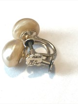 Vintage 1951 Swedish Silver Hallmark Screw Clip-On Pearl Like Earrings - £31.10 GBP