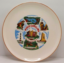 North Carolina State Souvenir Plate with 7 Landmarks 9&quot; - £6.69 GBP