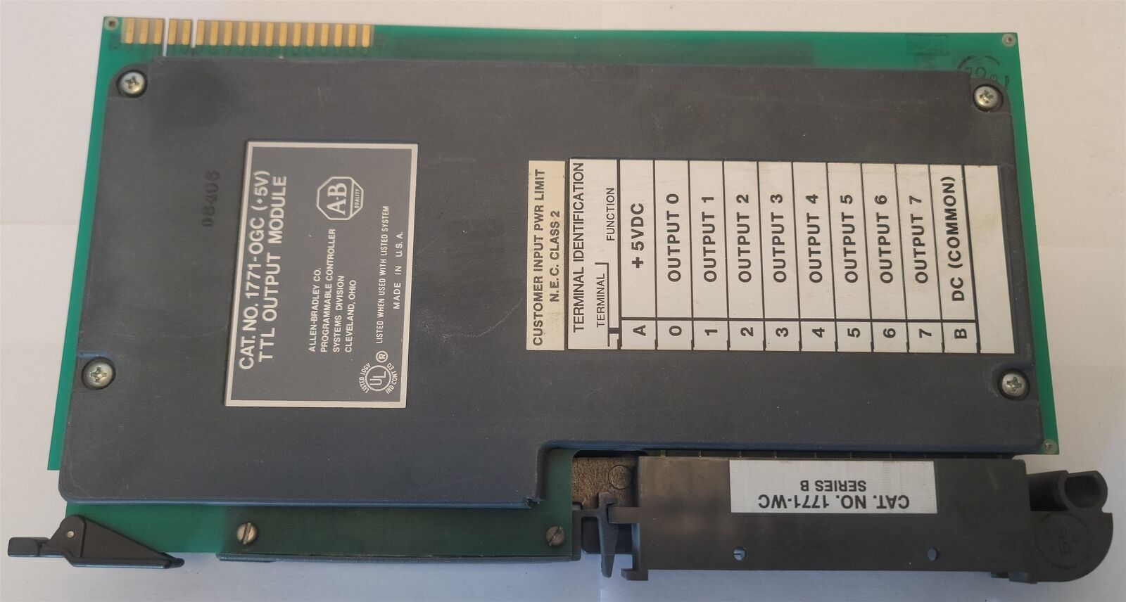 Allen Bradley 1771-OGC (+5V) TTL Output Module w/ 1771-WC - $9.77