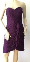 ADRIANNA PAPELL For E! Strapless Pleated Purple Dress (Size 14) - £31.89 GBP