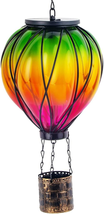Hot Air Balloon Solar Lantern with Flickering Flame Hanging Solar Lights... - $66.86